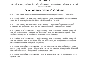 Quyết định 59/2006/QĐ-UBND phê duyệt phương án phát hành trái phiếu đô thị
