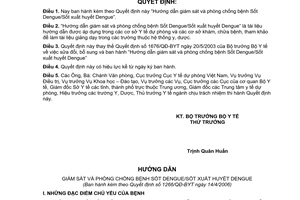 Quyết định 1266/QĐ-BYT sửa đổi hướng dẫn giám sát và phòng chống bệnh