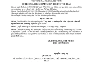 Quyết định 718/2006/QĐ-UBTDTT  hướng dẫn viên, cộng tác viên thể dục thể thao xã, phường, thị trấn