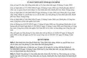 Quyết định 16/2006/QĐ-UBND chức năng nhiệm vụ cơ cấu tổ chức Văn phòng Ủy ban nhân dân Quảng Bình