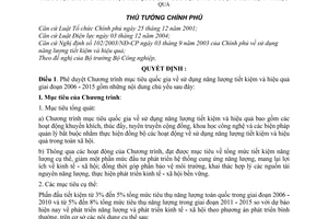 Quyết định 79/2006/QĐ-TTg Chương trình mục tiêu quốc gia sử dụng năng lượng tiết kiệm hiệu quả