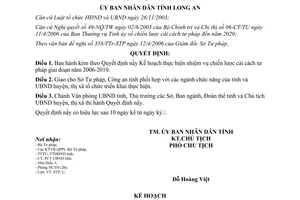 Quyết định 14/2006/QĐ-UBND thực hiện nhiệm vụ chiến lược cải cách tư pháp 2006 2010 Long An