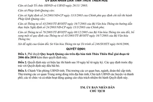 Quyết định 1036/2006/QĐ-UBND phê duyệt Quy hoạch Quảng cáo Thừa Thiên Huế