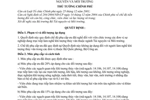 Quyết định 83/2006/QĐ-TTg chế độ phụ cấp ưu đãi nghề khí tượng thủy văn thuộc ngành Tài nguyên Môi trường