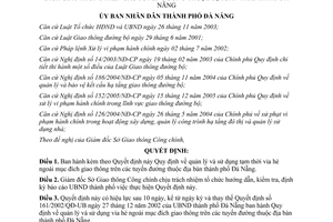 Quyết định 36/2006/QĐ-UBND quản lý sử dụng tạm thời vỉa hè ngoài mục đích giao thông Đà Nẵng