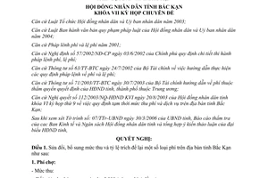 Nghị quyết 02/2006/NQ-HĐND sửa đổi mức thu và tỷ lệ trích để lại phí trên địa bà