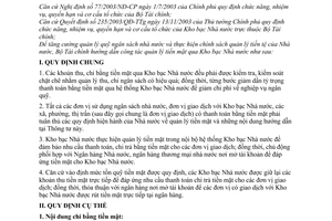 Thông tư 33/2006/TT-BTC hướng dẫn quản lý thu, chi tiền mặt qua hệ thống Kho bạc Nhà nước