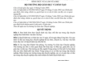 Quyết định 13/2006/QĐ-BGDĐT Quy chế đào tạo trung cấp chuyên nghiệp theo hình thức vừa làm vừa học