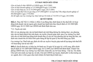 Quyết định 40/2006/QĐ-UBND bổ sung  thu thuế hoạt động kinh doanh vận tải ngoài quốc doanh