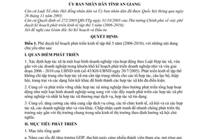 Quyết định 19/2006/QĐ-UBND phê duyệt kế hoạch phát triển kinh tế tập thể 5 năm 2006-2010