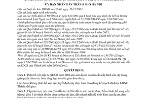 Quyết định 52/2006/QĐ-UBND phân bổ vốn đầu tư xây dựng cơ bản thành phố 2006 đợt 1