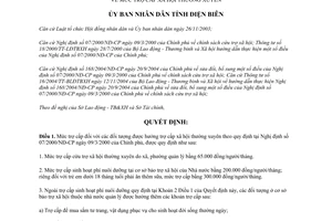 Quyết định 02/2006/QĐ-UBND mức trợ cấp xã hội thường xuyên Điện Biên