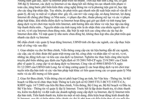 Chỉ thị 09/2006/CT-UBND quản lý dịch vụ Internet Long An