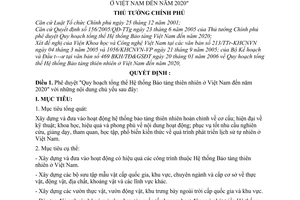 Quyết định  86/2006/QĐ-TTg "Quy hoạch tổng thể Hệ thống Bảo tàng thiên nhiên Việt Nam đến 2020"