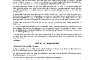 Thông tư 35/2006/TT-BTC hướng dẫn thực hiện 07/2006/NĐ-CP chế độ tài chính Ngân hàng Nhà nước Việt Nam