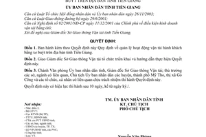 Quyết định 18/2006/QĐ-UBND-TG  quản lý hoạt động vận tải hành khách bằng xe buýt tỉnh Tiền Giang