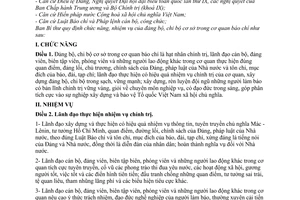 Quy định 165-QĐ/TW chức năng, nhiệm vụ Đảng bộ, chi bộ cơ sở