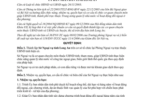 Quyết định 17/2006/QĐ-UBND thành lập sở ngoại vụ tỉnh Long An