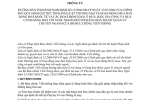 Thông tư 02/2006/TT-BBCVT hoạt động MBHHQT đại lý mua, bán, gia công quá cảnh HH nước ngoài HH thuộc quản lý chuyên ngành Bộ Bưu chính Viễn Thông
