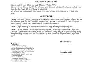 Quyết định 650/2006/QĐ-TTg Điều lệ Liên hiệp Hội khoa học kỹ thuật Việt Nam