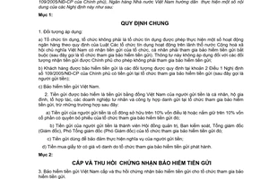 Thông tư 03/2006/TT-NHNN hướng dẫn 89/1999/NĐ-CP sửa đổi 109/2005/NĐ-CP bảo hiểm tiền gửi