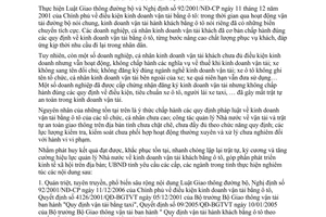 Chỉ thị 08/2006/CT-UBND quản lý kinh doanh vận tải khách bằng ô tô Phú Thọ