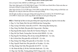 Quyết định 06/2006/QĐ-UBND thành lập lại ban an toàn giao thông Lạng Sơn