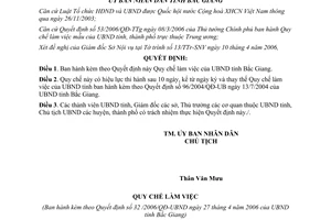 Quyết định 32/2006/QĐ-UBND quy chế làm việc ủy ban nhân dân Bắc Giang