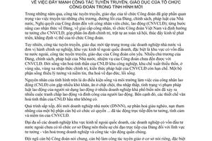 Nghị Quyết 04/2006/NQ-TLDLDVN Đẩy mạnh công tác tuyên truyền, giáo dục của tổ chức Công đoàn trong tình hình mới