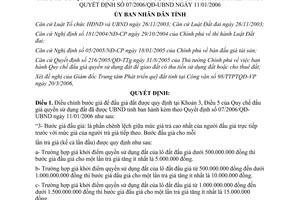 Quyết định 33/2006/QĐ-UBND điều chỉnh bước giá để đấu giá quyền sử dụng đất
