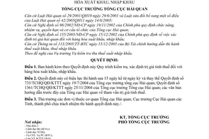 Quyết định 640/2006/QĐ-TCHQ  quy trình kiểm tra, xác định trị giá tính thuế hàng hóa xuất nhập khẩu