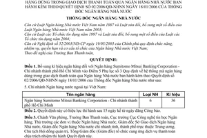 Quyết định 13/2006/QĐ-NHNN hệ thống mã ngân hàng trong giao dịch thanh toán qua ngân hàng bổ sung  02/2006/QĐ-NHNN