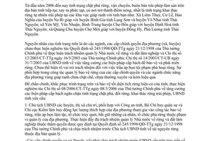 Chỉ thị 06/2006/CT-UBND ngăn chặn tình trạng chặt phá khai thác rừng trái phép Bắc Kạn