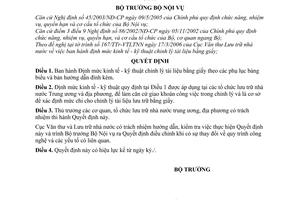 Quyết định 630/QĐ-BNV  Định mức kinh tế - kỹ thuật chỉnh lý tài liệu bằng giấy