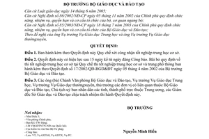 Quyết định 11/2006/QĐ-BGD&ĐT Quy chế xét công nhận tốt nghiệp trung học cơ sở