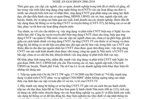 Chỉ thị 14/2006/CT-UBND đẩy mạnh ứng dụng phát triển công nghệ thông tin Nghệ An 2006-2010
