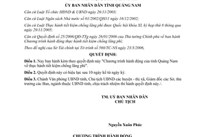 Quyết định 18/2006/QĐ-UBND chương trình thực hành tiết kiệm chống lãng phí Quảng Nam