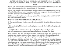 Thông tư 04/2006/TT-BTM hoạt động mua bán hàng hóa quốc tế đại lý mua bán gia công quá cảnh hàng hóa hướng dẫn Nghị định 12/2006/ NĐ-CP