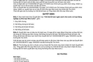 Quyết định 24/2006/QĐ-BTC Chế độ kế toán ngân sách nhà nước hoạt động nghiệp vụ Kho bạc nhà nước bổ sung phụ lục