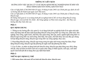 Thông tư liên tịch 30/2006/TTLT-BTC-BNN&PTNT-BTS hướng dẫn quản lý sử dụng kinh phí sự nghiệp kinh tế hoạt động khuyến nông khuyến ngư