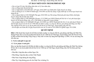 Quyết định 42/2006/QĐ-UB Quy hoạch chi tiết Khu tái định cư phục vụ công tác đền bù, giải phóng mặt bằng cầu Nhật Tân tỷ lệ 1/500 xã Vĩnh Ngọc