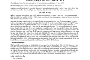 Nghị quyết 3g/2006/NQBT-HĐND nhiệm vụ phát triển kinh tế xã hội 5 năm