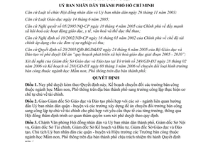 Quyết định 54/2006/QĐ-UBND chuyển đổi trường bán công sang công lập Hồ Chí Minh