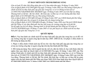 Quyết định 31/2006/QĐ-UBND chính sách hỗ trợ thực hiện phổ cập giáo dục