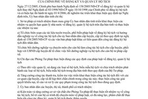 Chỉ thị 03/2006/CT-UBND thực hiện Nghị định 158/2005/NĐ-CP đăng ký quản lý hộ tịch