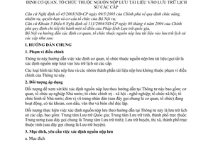 Thông tư  04/2006/TT-BNV hướng dẫn xác định cơ quan, tổ chức thuộc nguồn nộp lưu tài liệu vào lưu trữ lịch sử các cấp