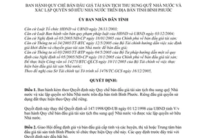 Quyết định 44/2006/QĐ-UBND Quy chế bán đấu giá tài sản tịch thu sung quỹ