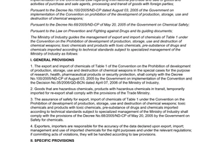 Circular No. 01/2006/TT-BCN, promulgated by the Ministry of Industry