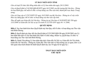 Quyết định 97/2006/QĐ-UBND quy chế tổ chức hoạt động thư viện tỉnh Bình Dương