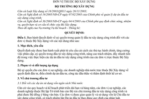 Quyết định 11/2006/QĐ-BXD uỷ quyền quản lý đầu tư xây dựng công trình đơn vị thuộc Bộ Xây dựng